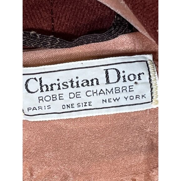 Vintage Christian Dior Brown OS Robe De Chambre Old Money Preppy Luxury - Picture 2 of 16
